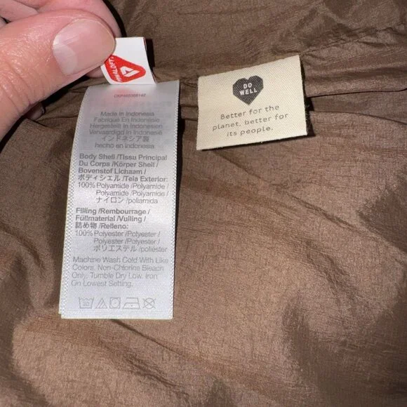 NWT Madewell NWL (Re)sourced Nylon Forage Brown Puffer Vest Women's Small S - Picture 6 of 7